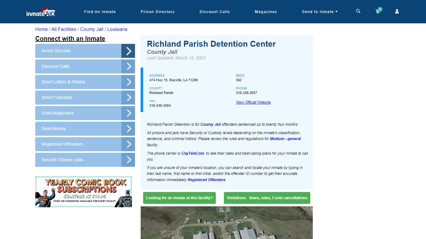 Richland Parish Detention Center - Inmate Locator - Rayville, LA